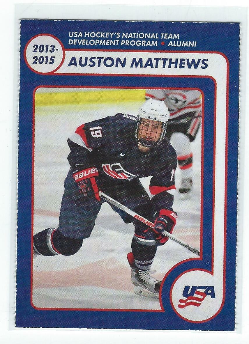 Auston Matthews 2018/19 USA NTDP Team Issued Alumni Card Toronto Maple Leafs