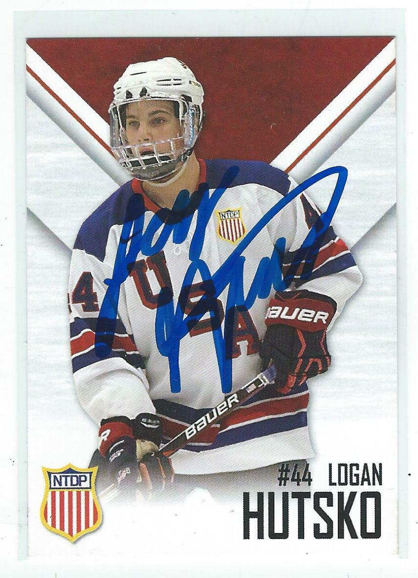 Logan Hustko Signed USA NTDP Team Issued 1st Ever Card Boston College Eagles