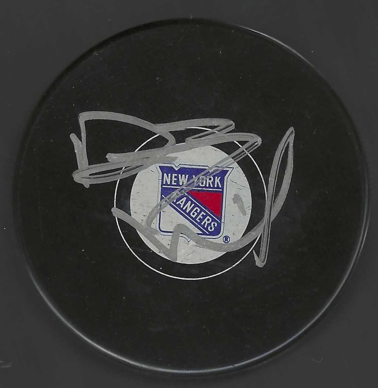 Dennis Vial Signed New York Rangers Puck