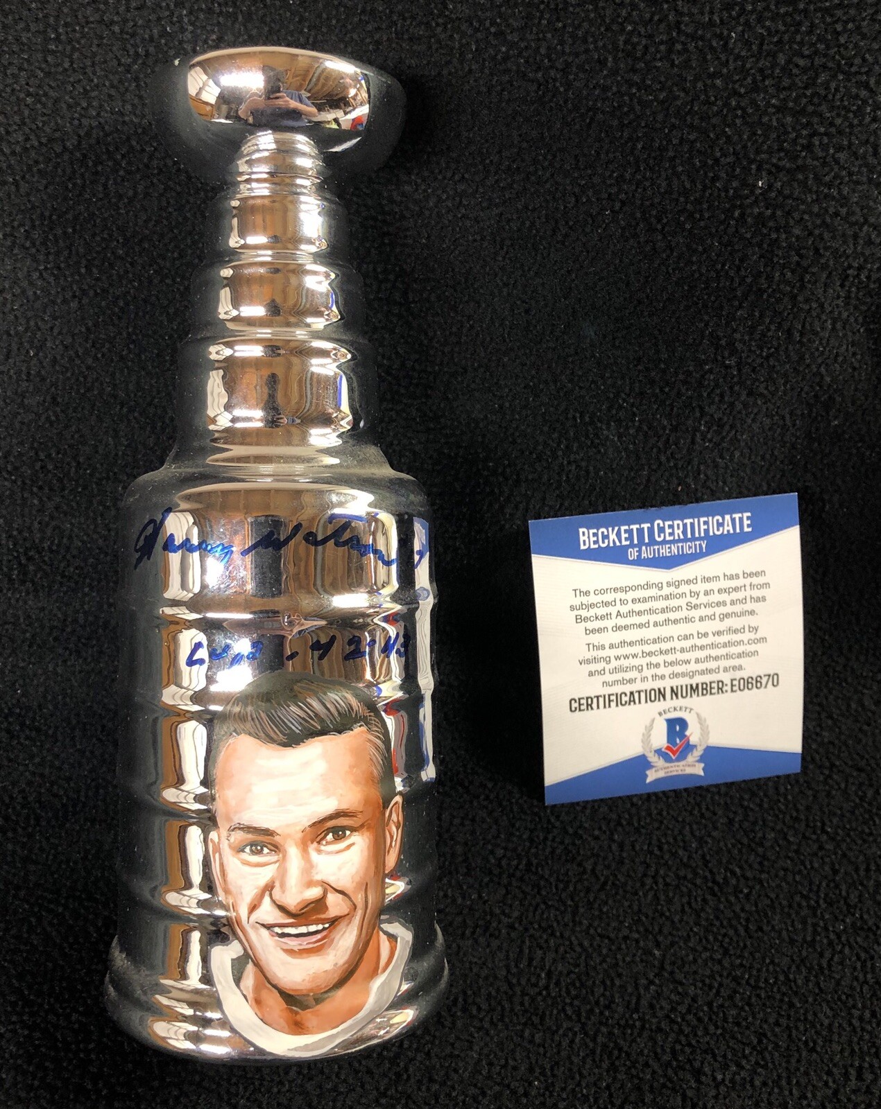 Harry Watson Signed Painted Mini Stanley Cup Toronto Maple Leafs Beckett COA