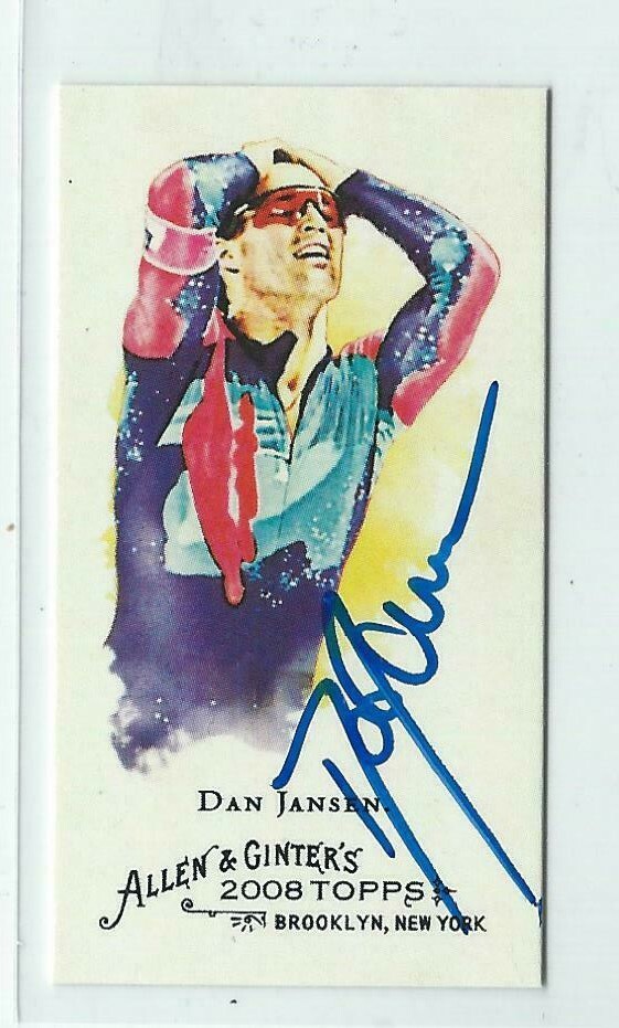 Dan Jansen Signed 2008 Topps Allen & Ginter's Mini Card #92 Speed Skating