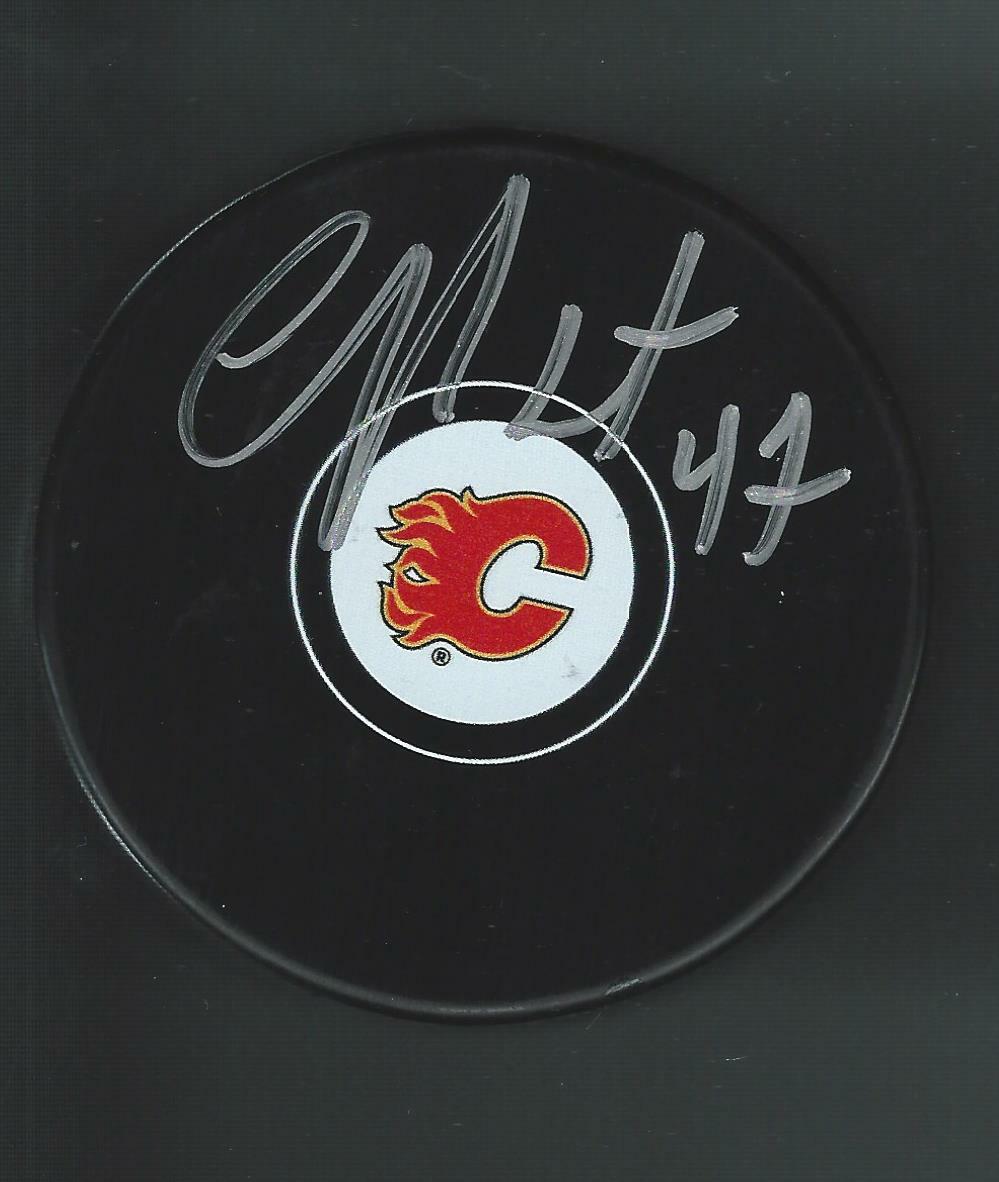 Claude Lapointe Signed Calgary Flames Puck