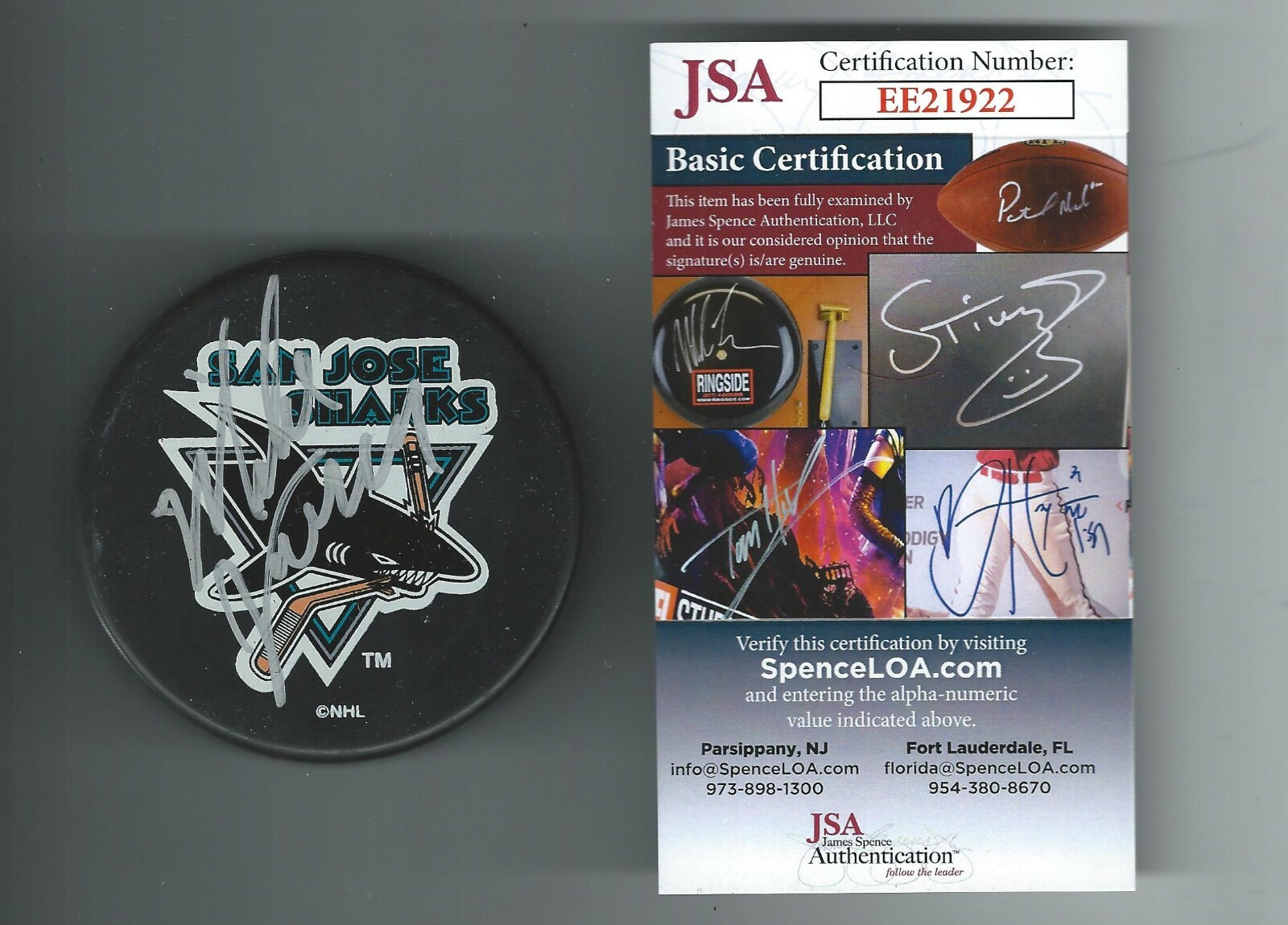 Mike Vernon Signed San Jose Sharks Puck JSA COA Authenticated