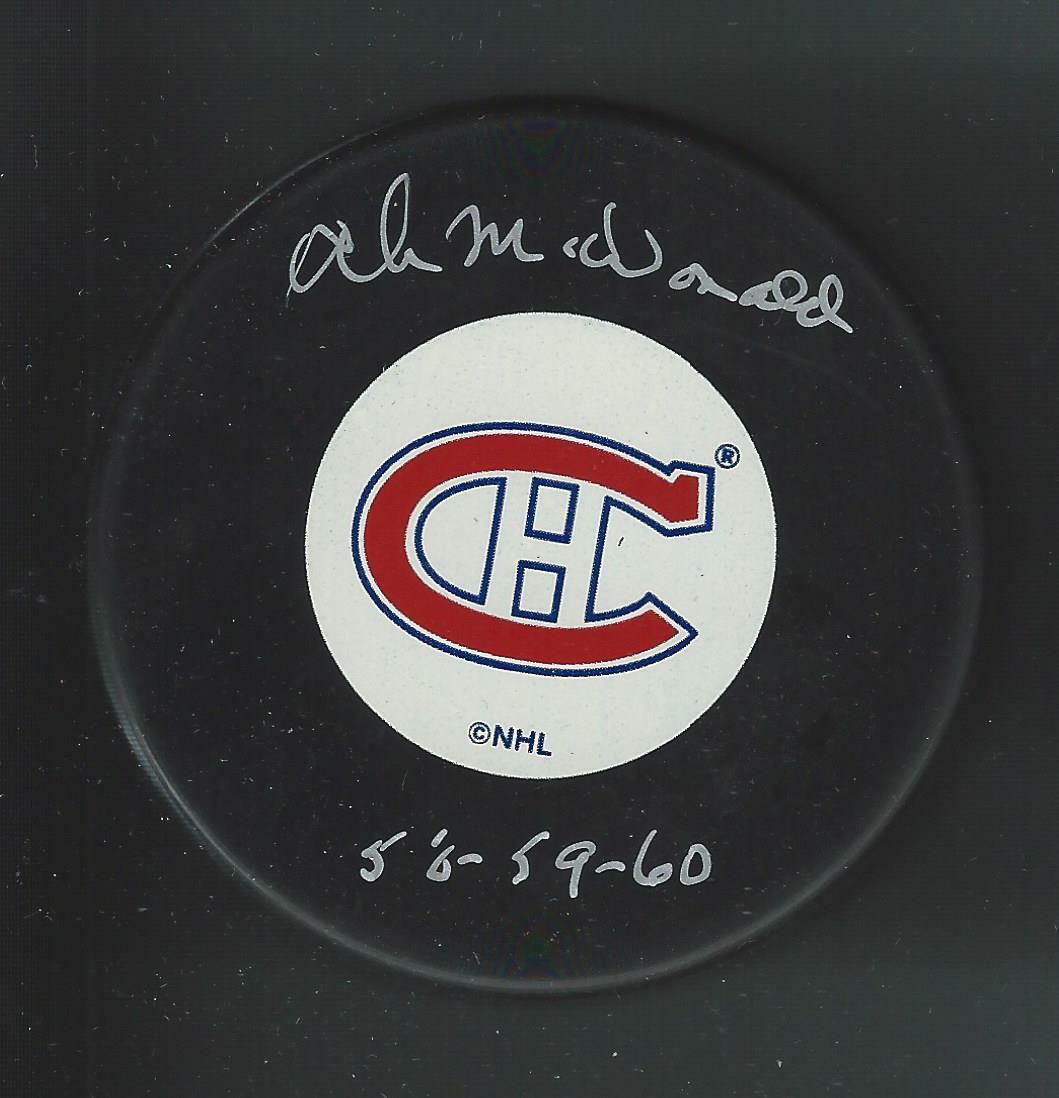 AB MCDONALD SIGNED MONTREAL CANADIENS PUCK COLLECTIBLE MEMORABILIA