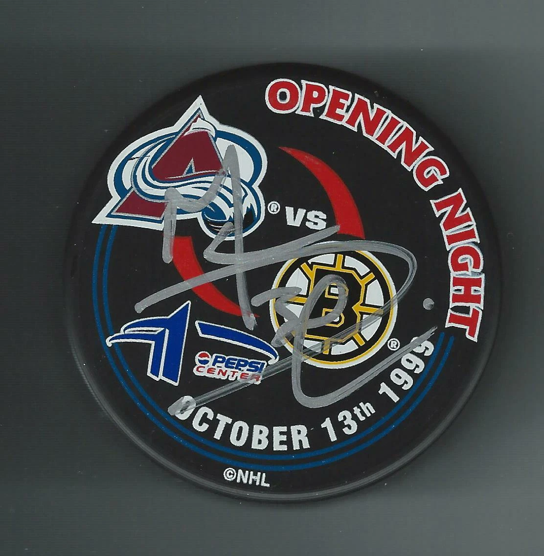 Marc Denis Signed Colorado Avalanche 1999 Opening Night Puck