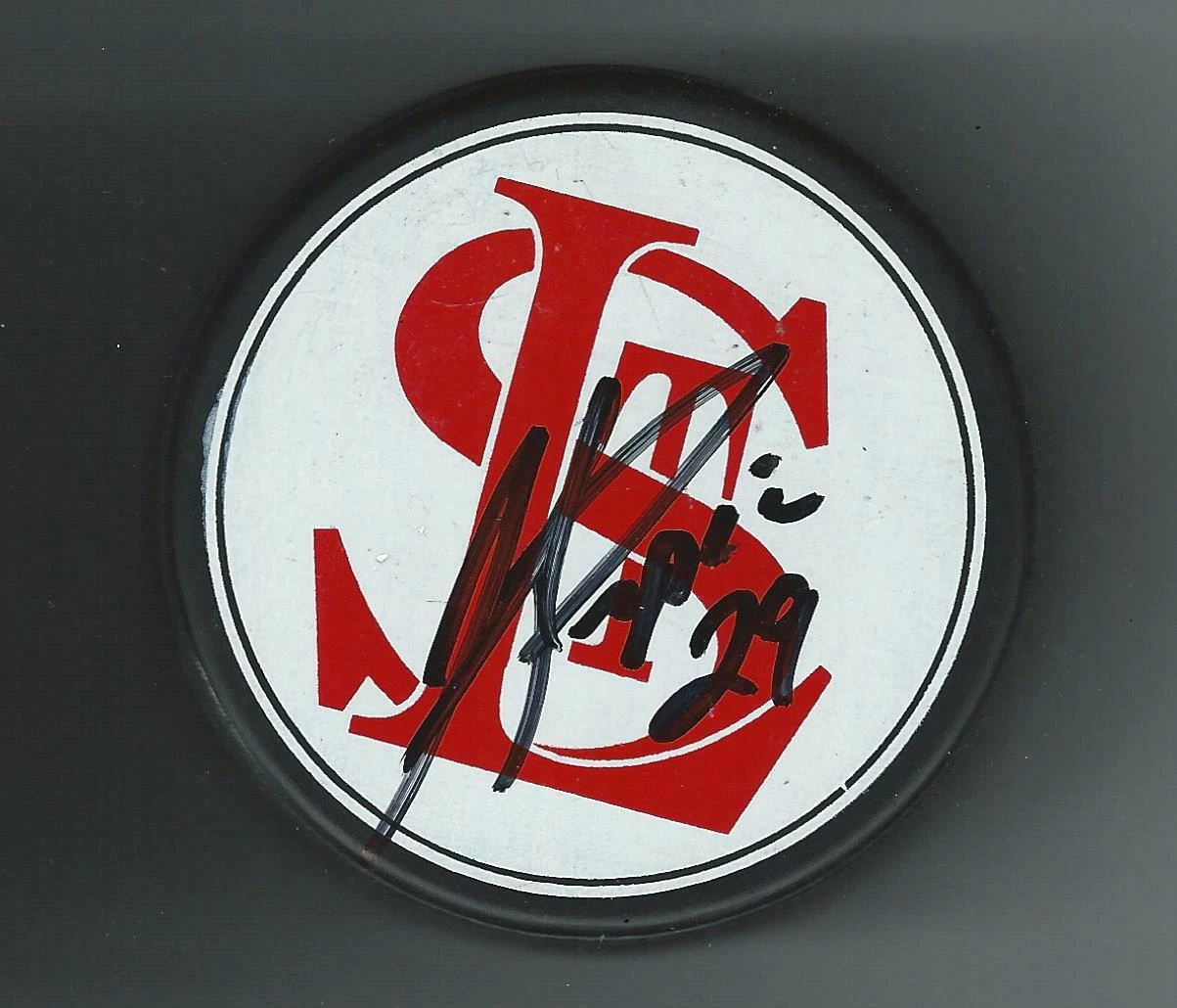 Joel Prpic Signed St Lawrence Saints Puck Colorado Avalanche Boston Bruins