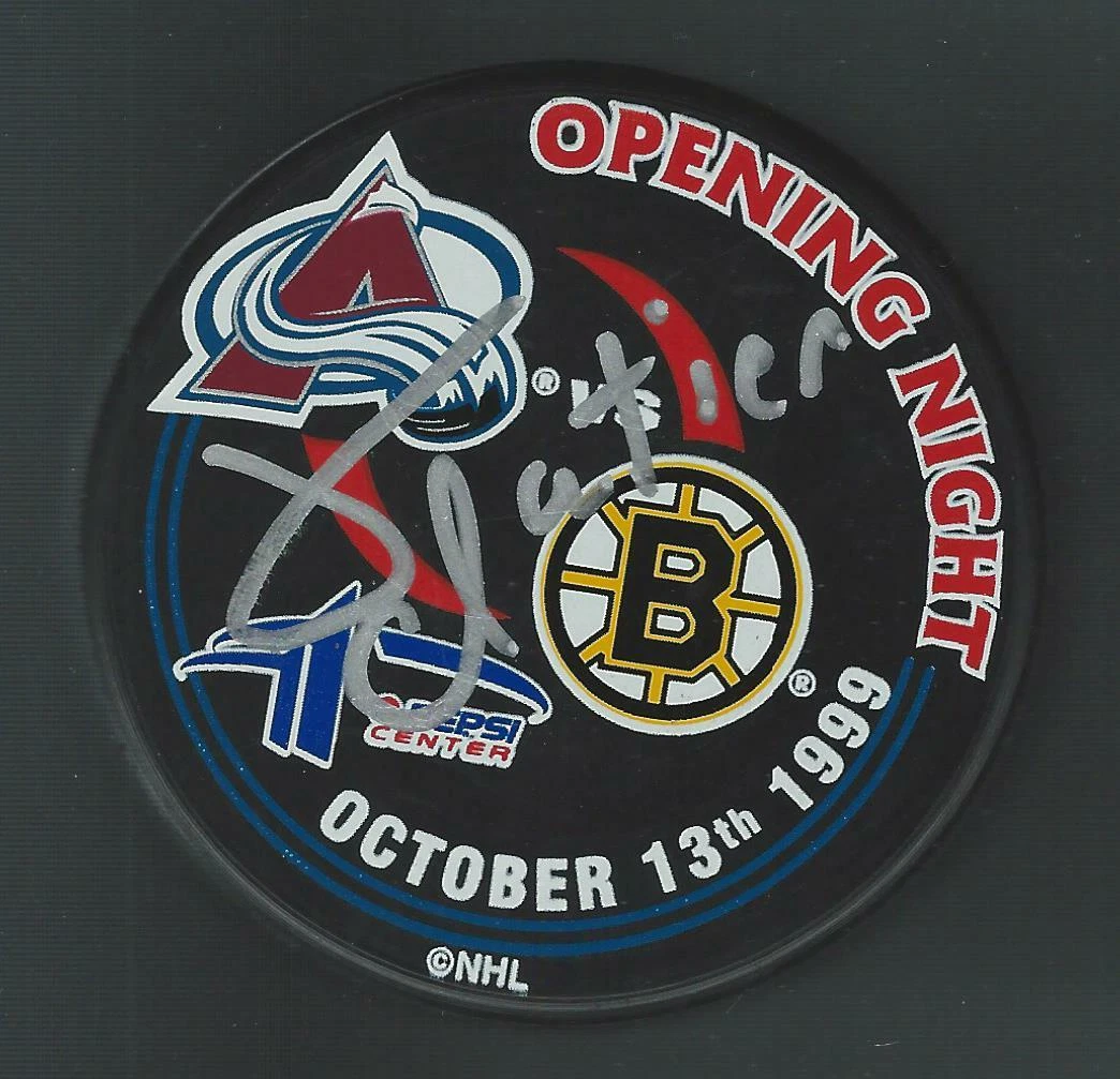 Jacques Cloutier Signed Colorado Avalanche 1999 Opening Night Puck