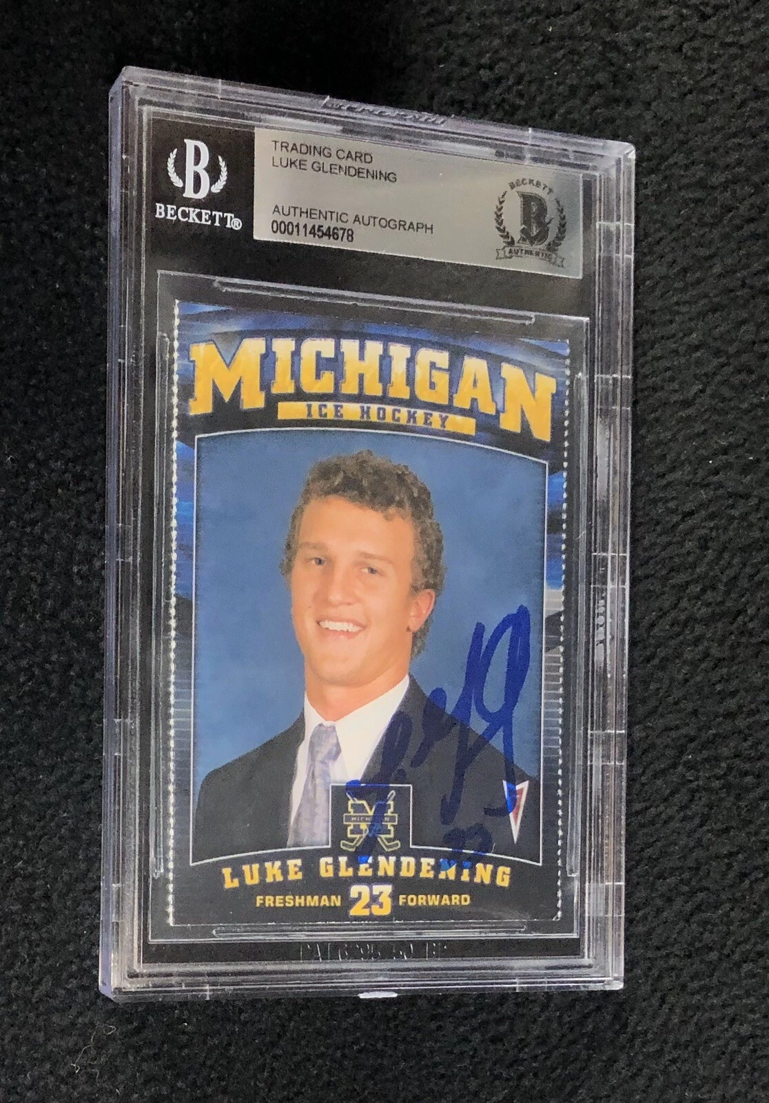Luke Glendening Signed Michigan Wolverines Freshman Card Beckett Authenticated