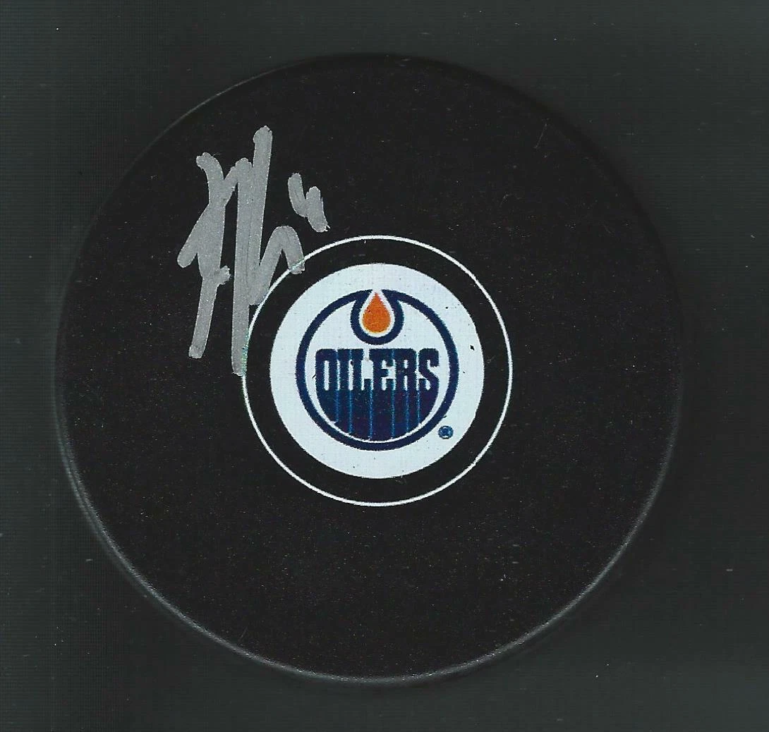 Kris Russell Signed Edmonton Oilers Puck