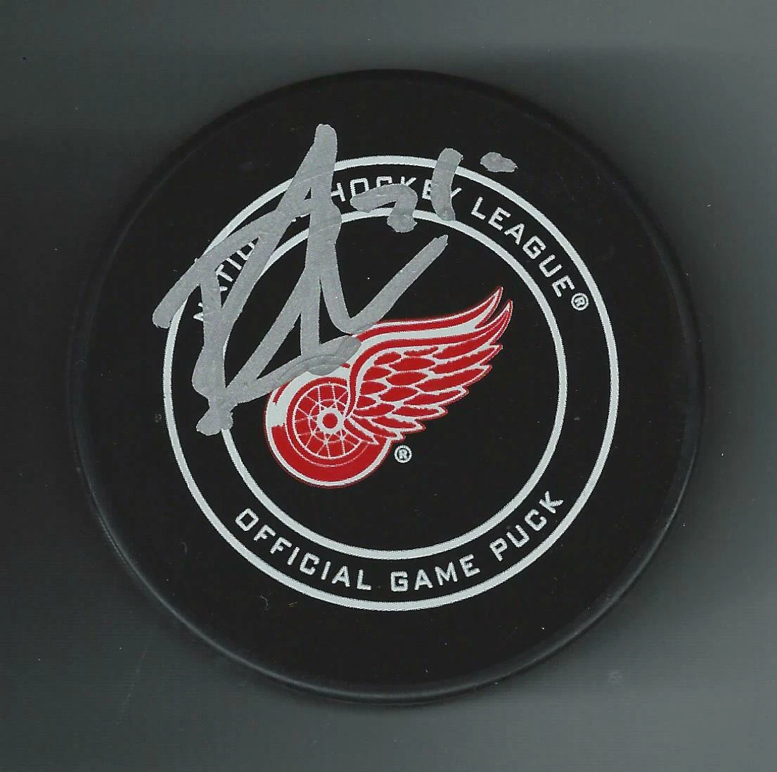 Dennis Cholowski Signed Detroit Red Wings Official Game Puck Seattle Kraken