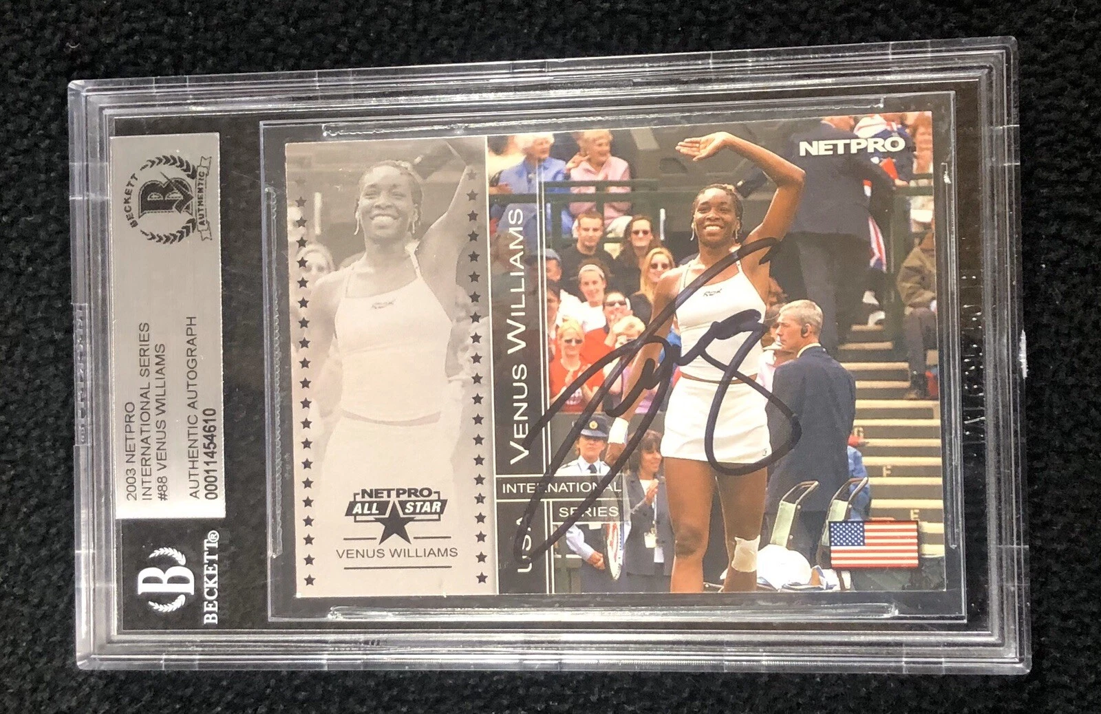 Venus Williams Signed 2003 Netpro Rookie Card #88 RC Beckett Authenticated