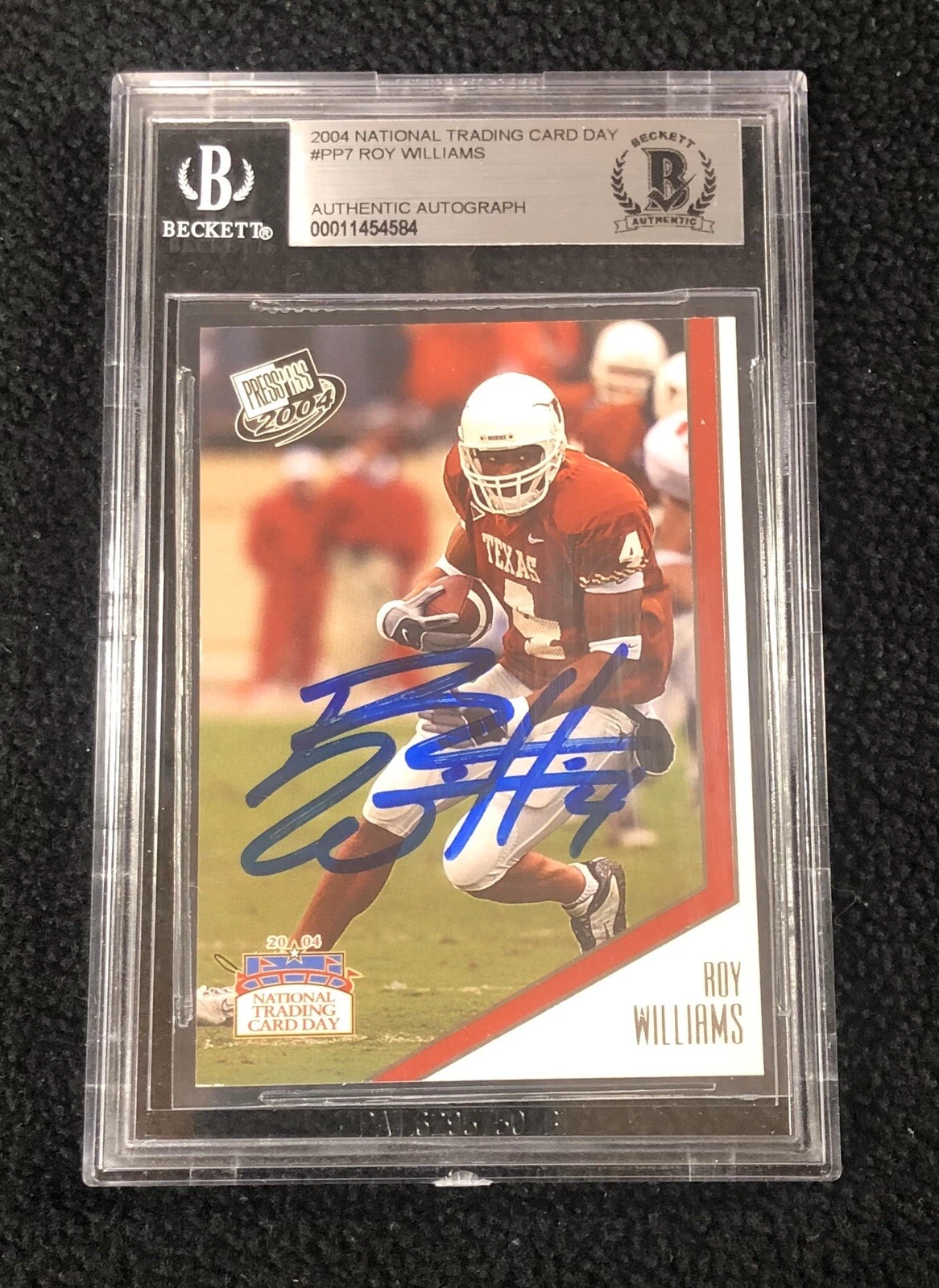 Roy Williams Signed 2004 National Card Day Press Pass Card Beckett Authenticated