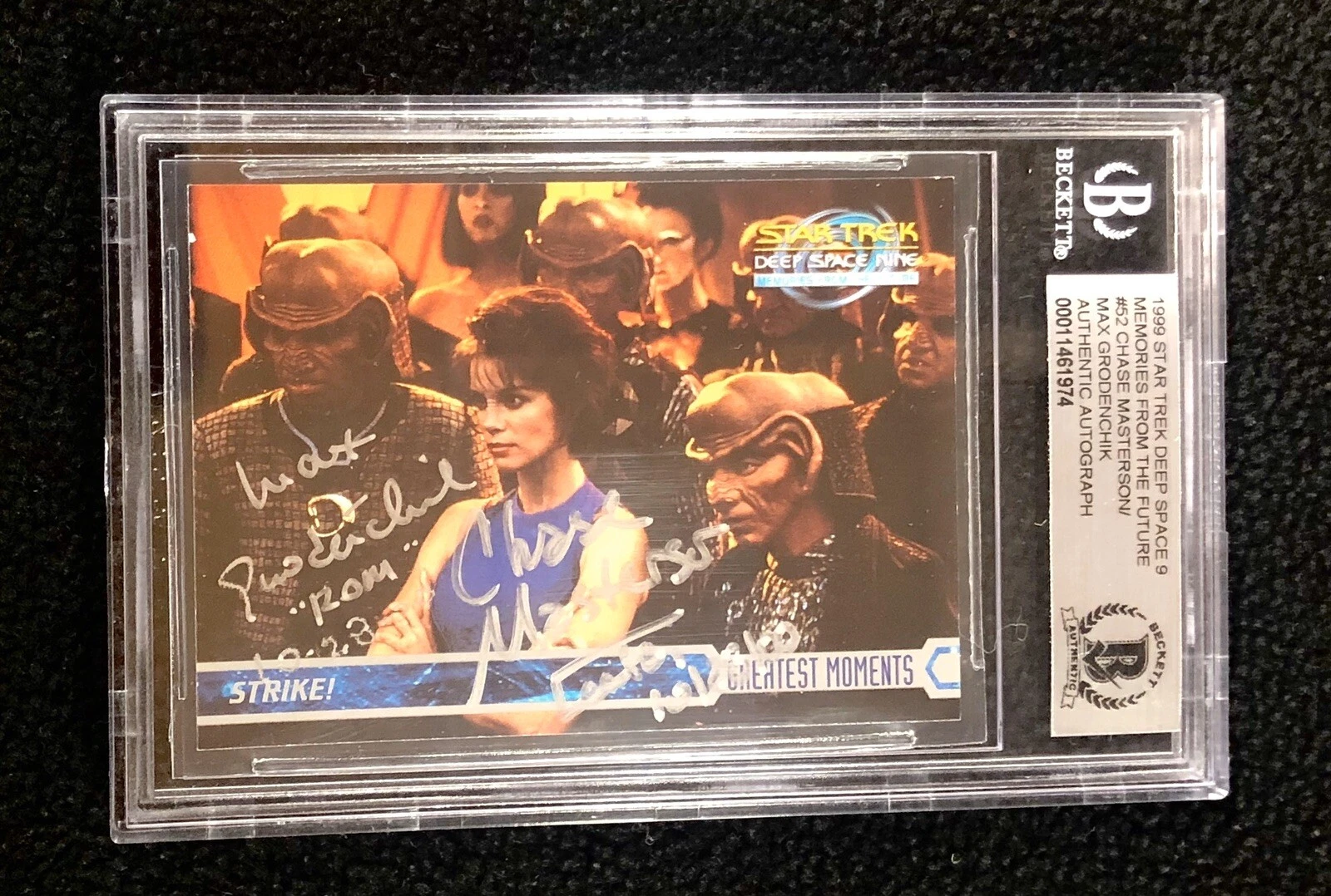 Max Grodenchik Chase Masterson Signed Star Trek DS9 Card Beckett Authenticated