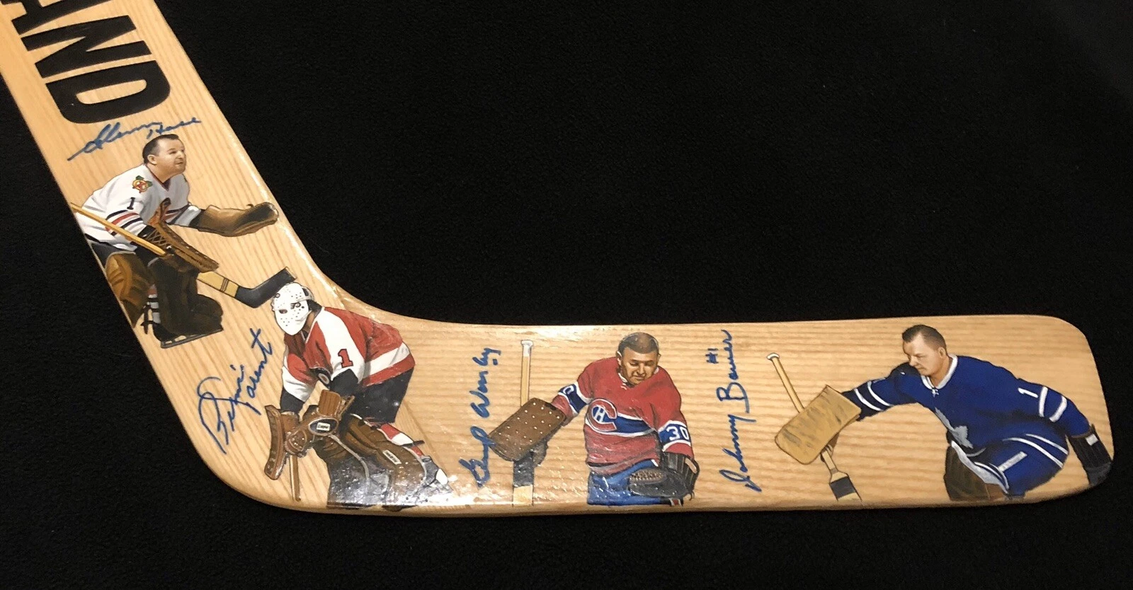 NHL Legend Goalies Signed Custom Hand Painted Northland Stick Beckett LOA COA