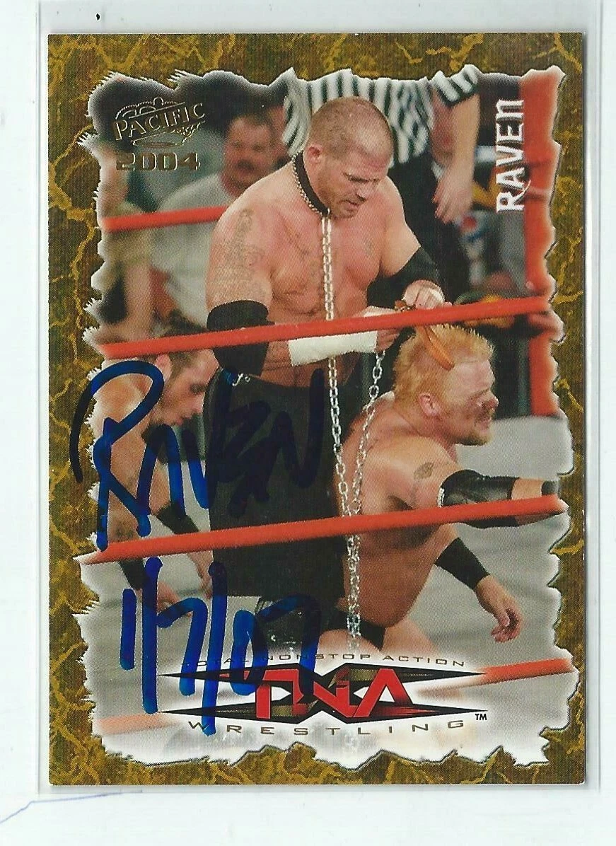 Raven Signed 2004 Pacific TNA WWE Wrestling Card #67  WWE