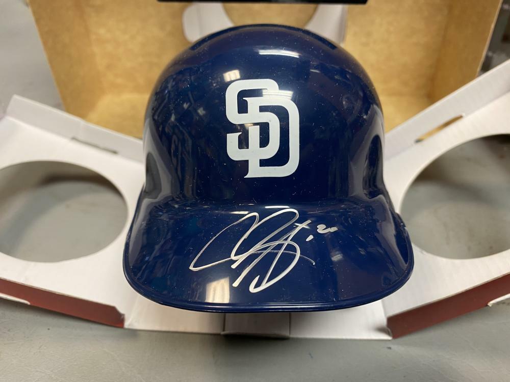 CARLOS ASUAJE SAN DIEGO PADRES SIGNED MINI HELMET BECKETT R07259