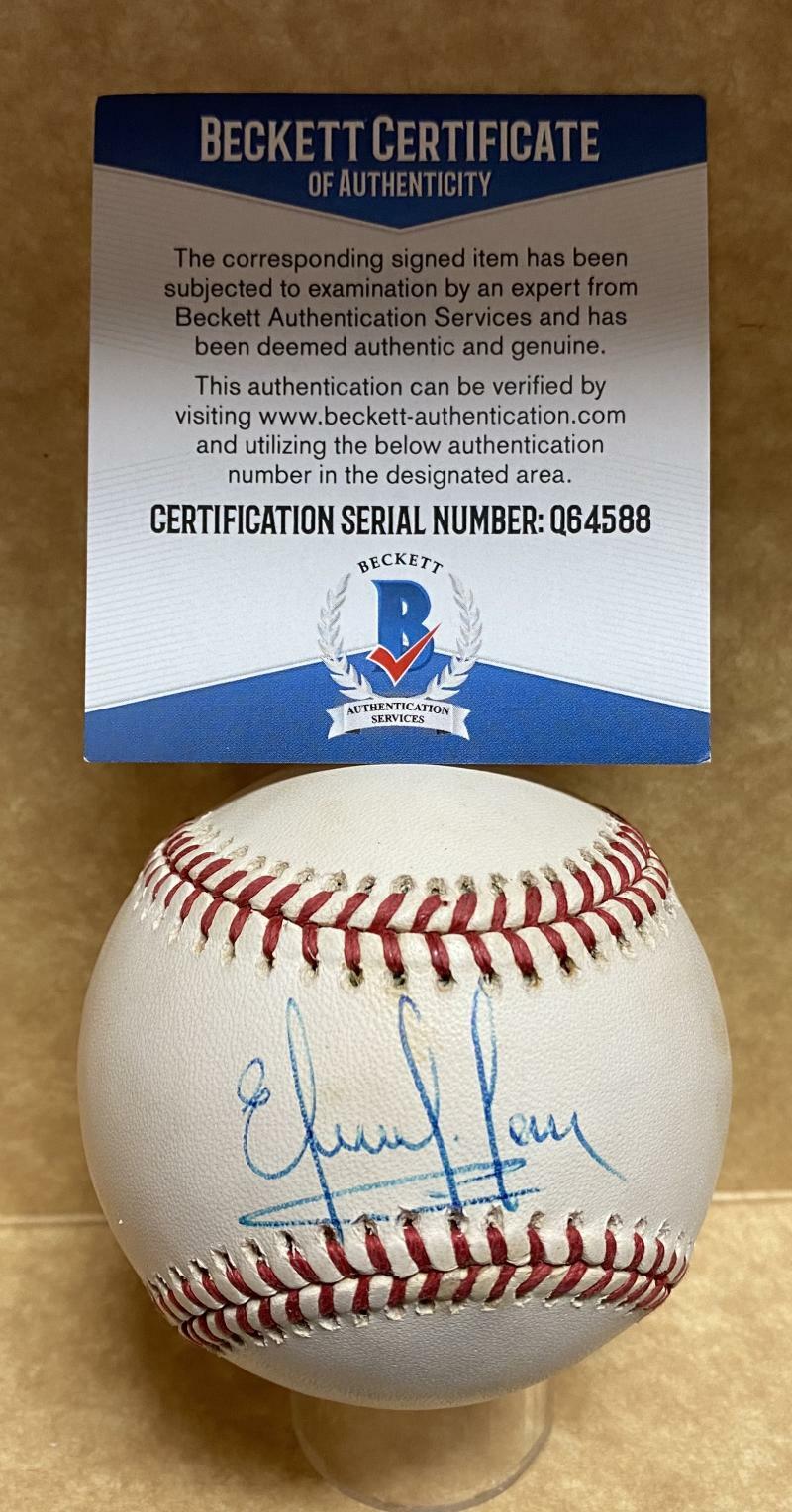 EDUARDO PEREZ ATLANTA BRAVES SIGNED AUTOGRAPHED N.L. BASEBALL BECKETT Q64588