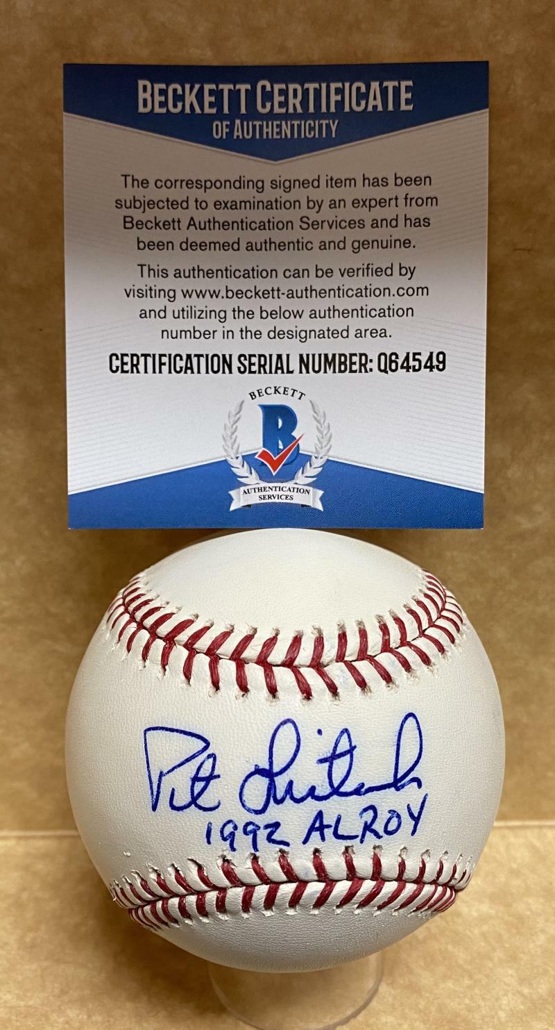 PAT LISTACH BREWERS 1992 AL ROY SIGNED AUTOGRAPHED M.L. BASEBALL BECKETT Q64549