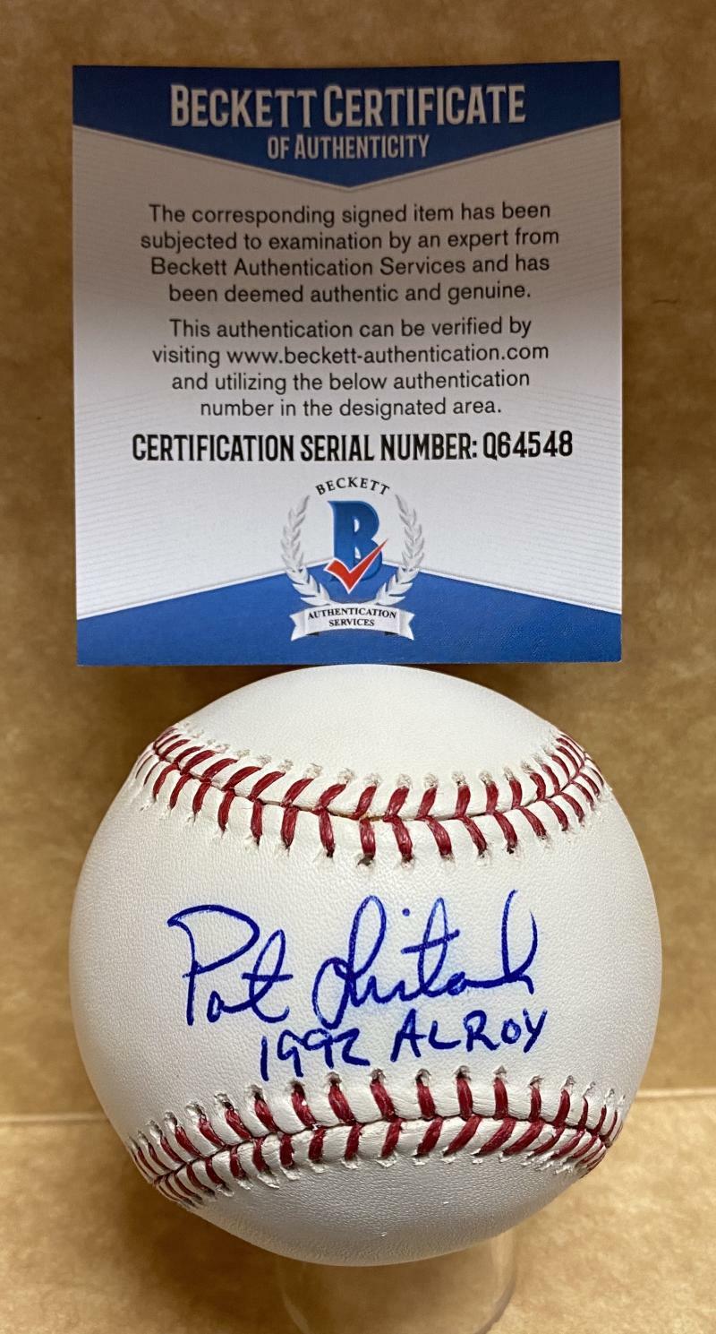 PAT LISTACH BREWERS 1992 AL ROY SIGNED AUTOGRAPHED M.L. BASEBALL BECKETT Q64548