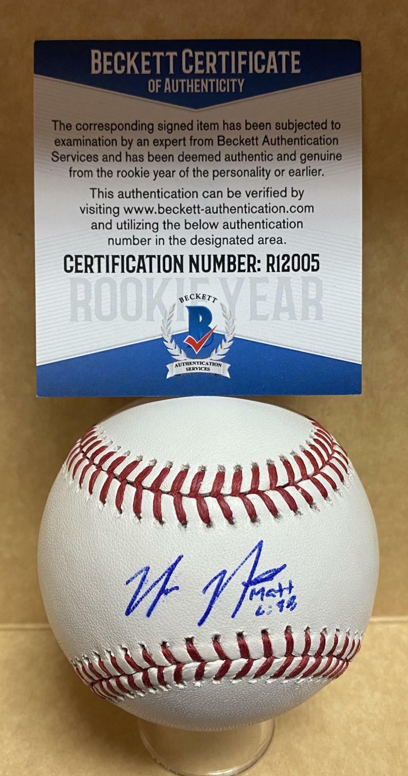 NICK NEIDERT MIAMI MARLINS ROOKIE YEAR SIGNED AUTO M.L. BASEBALL BECKETT R12005