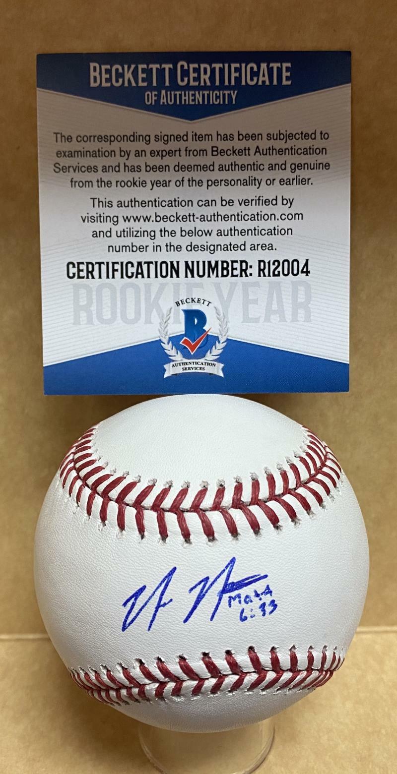 NICK NEIDERT MIAMI MARLINS ROOKIE YEAR SIGNED AUTO M.L. BASEBALL BECKETT R12004