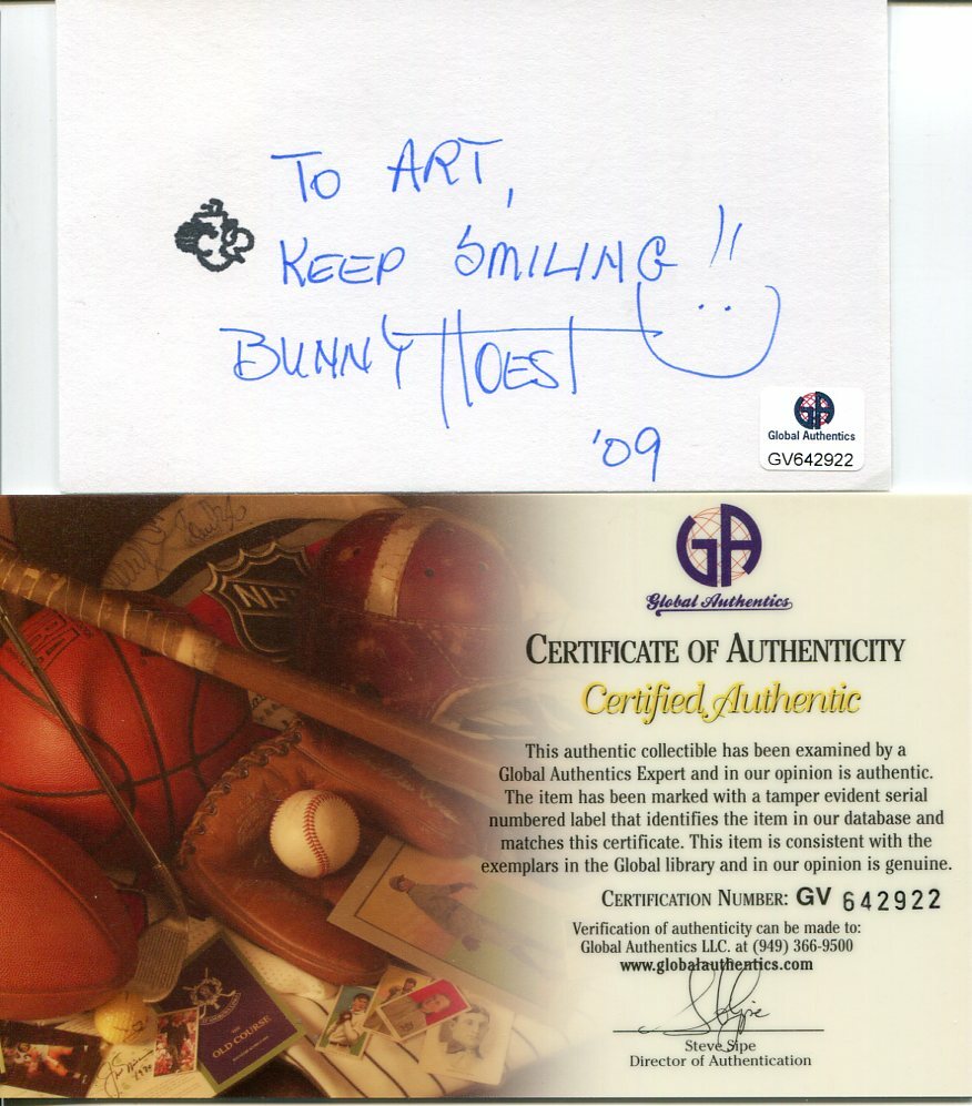 Bunny Hoest Cartoonist Artist The Lockhorns Signed Autograph COA