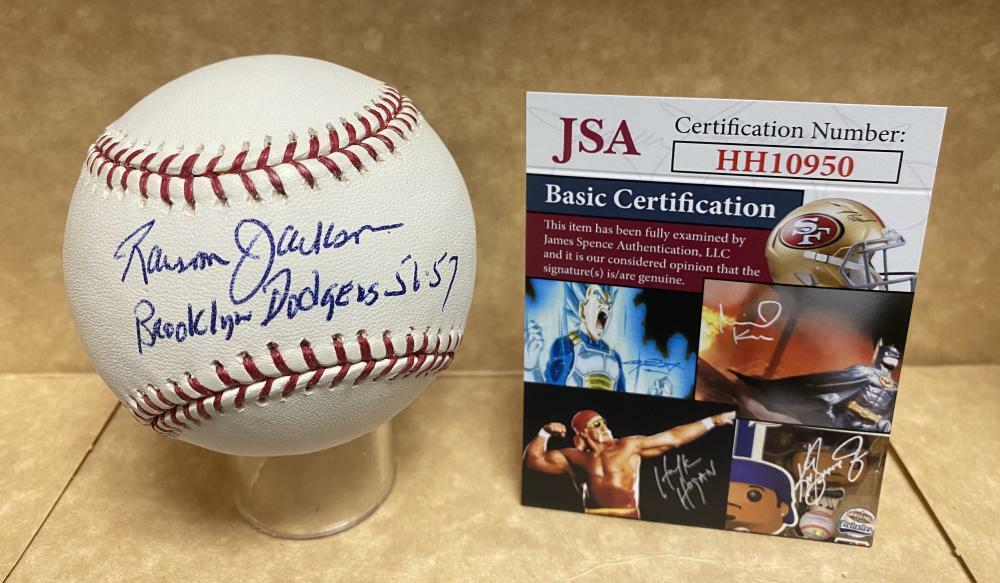 RANSOM JACKSON BROOKLYN DODGERS 56-57 SIGNED AUTO M.L. BASEBALL JSA HH10950