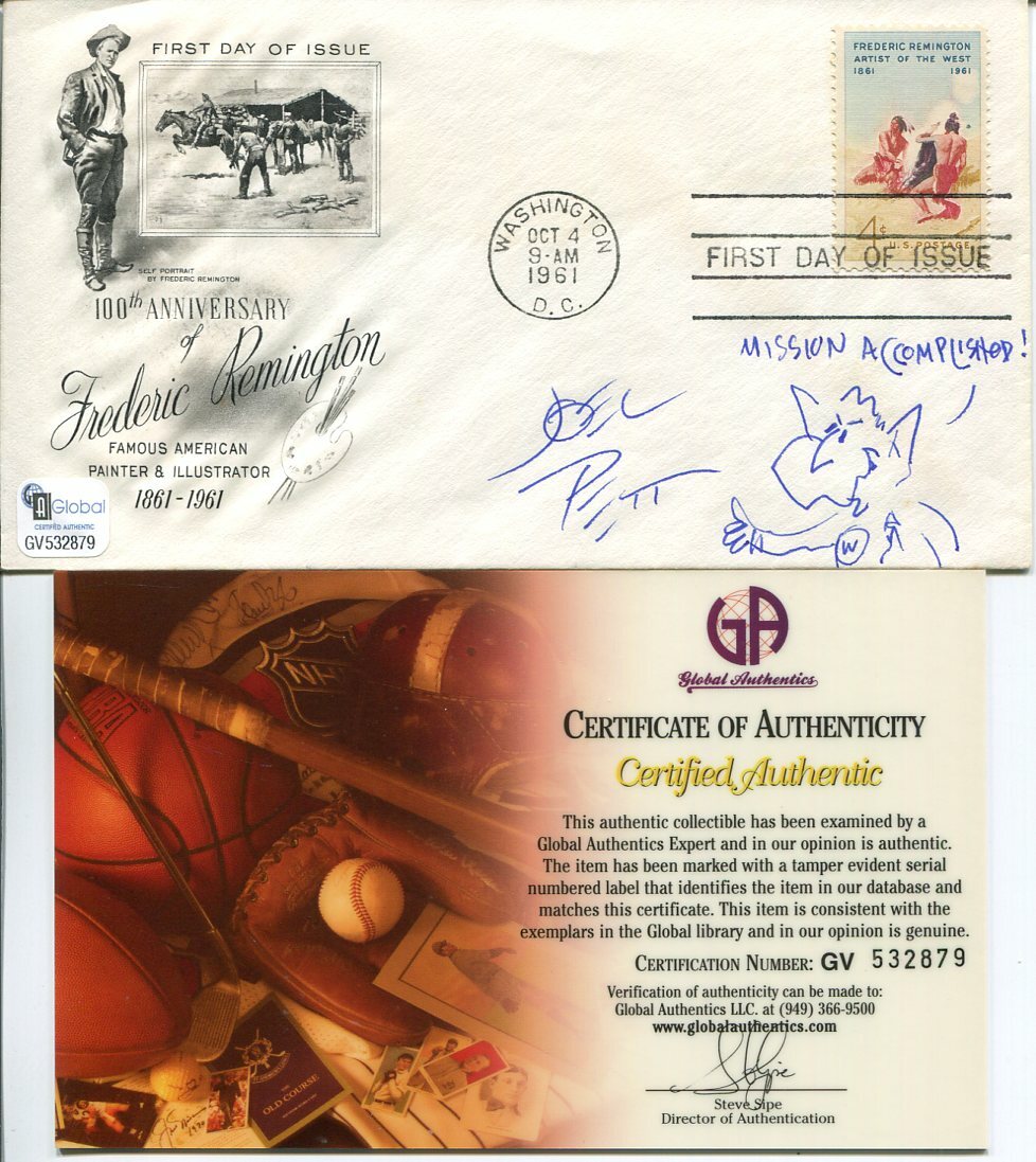 Joel Pett Political Cartoonist Pulitzer Prize Signed Autograph FDC Sketch COA