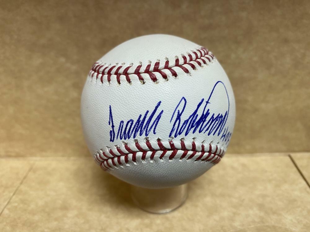 FRANK ROBINSON REDS/ORIOLES HOF 82 SIGNED M.L. BASEBALL MAB HOLOGRAM