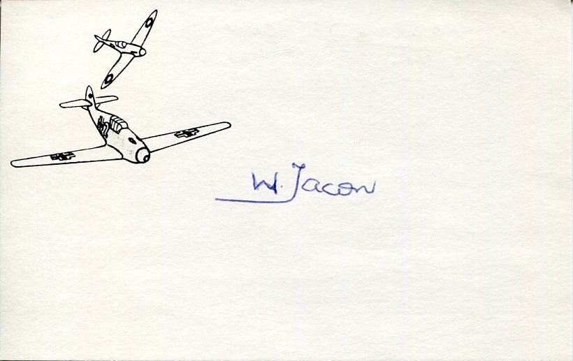 AIR COMMODORE ERNEST WILLIAM TACON RNZAF RAF WWII FIGHTER PILOT SIGNED AUTOGRAPH COLLECTIBLE MEMORABILIA
