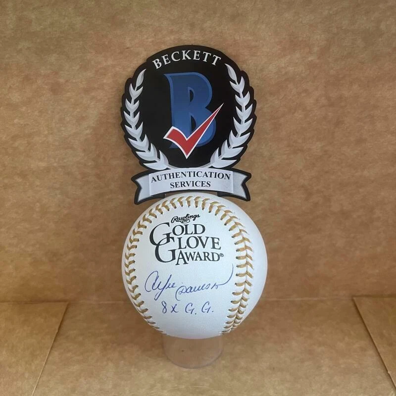 ANDRE DAWSON CUBS/EXPOS SIGNED AUTO GOLD GLOVE 8X G G BASEBALL BAS WITNESSED