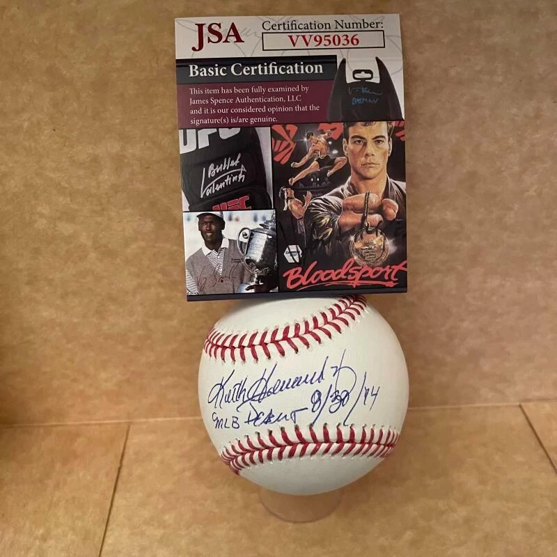 KEITH HERNANDEZ MLB DEBUT 8/30/74 SIGNED AUTOGRAPHED ML BASEBALL  JSA VV95036