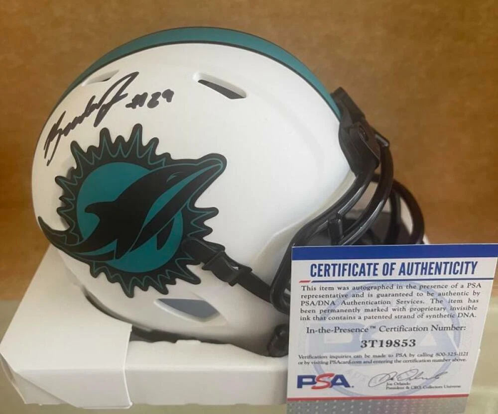 BRANDON JONES #29 MIAMI DOLPHINS SIGNED AUTO LUNAR  MINI HELMET PSA 3T19853