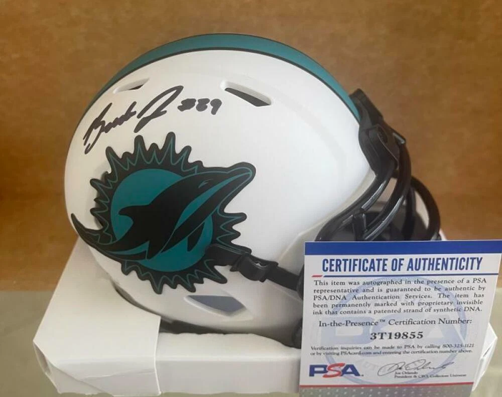 BRANDON JONES #29 MIAMI DOLPHINS SIGNED AUTO LUNAR  MINI HELMET PSA 3T19855