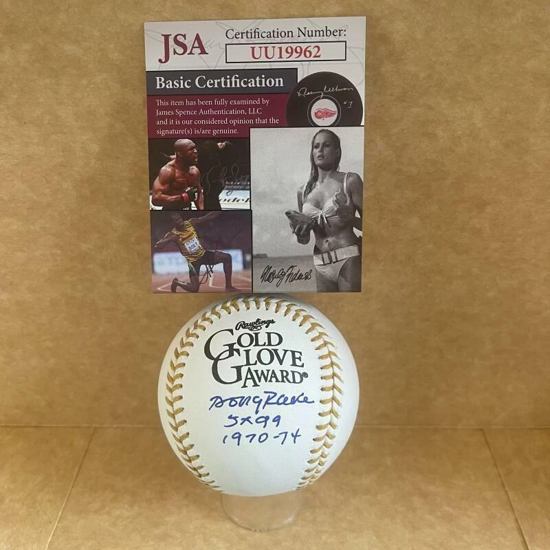 DOUG RADER ASTROS 5X GG 1970-74 SIGNED GOLD GLOVE BASEBALL JSA UU19962
