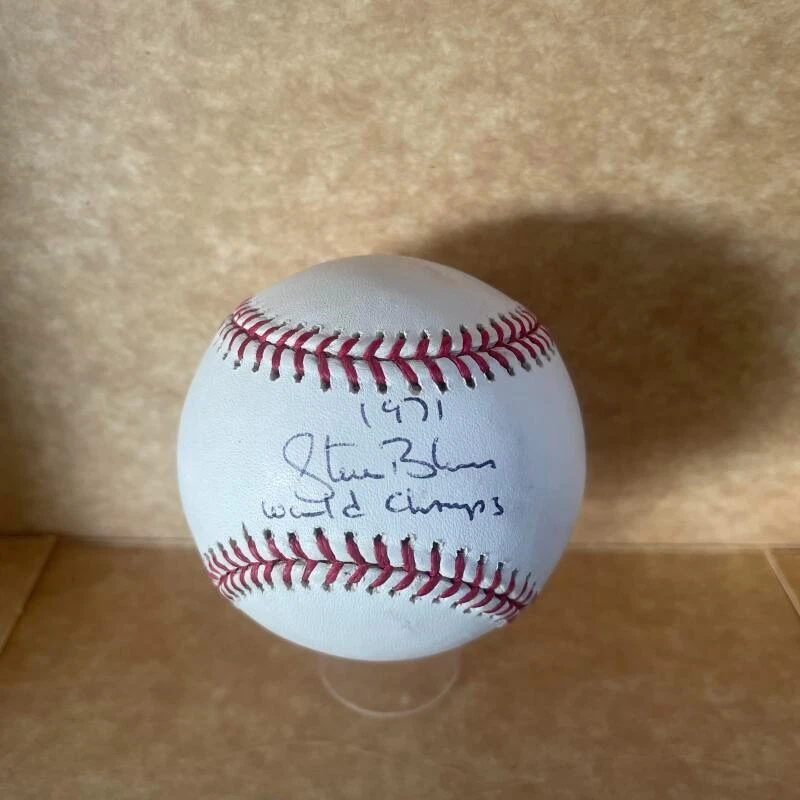 STEVE BLASS 1971 WORLD CHAMPS SIGNED AUTO M.L BASEBALL STICKER ONLY