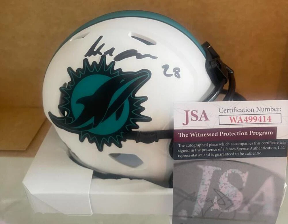 KADER KOHOU DOLPHINS SIGNED AUTOGRAPHED LUNAR MINI HELMET  JSA WA499414