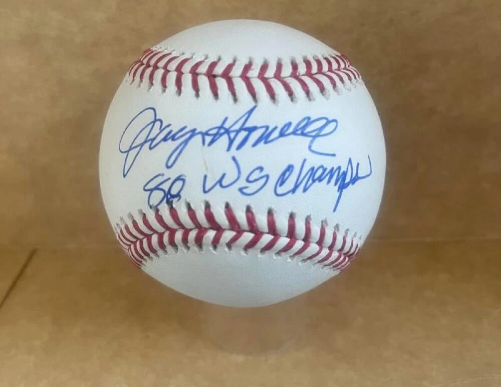 JAY HOWELL DODGERS 88 WS CHAMPS SIGNED AUTOGRAPHED M.L. BASEBALL JSA AC66353