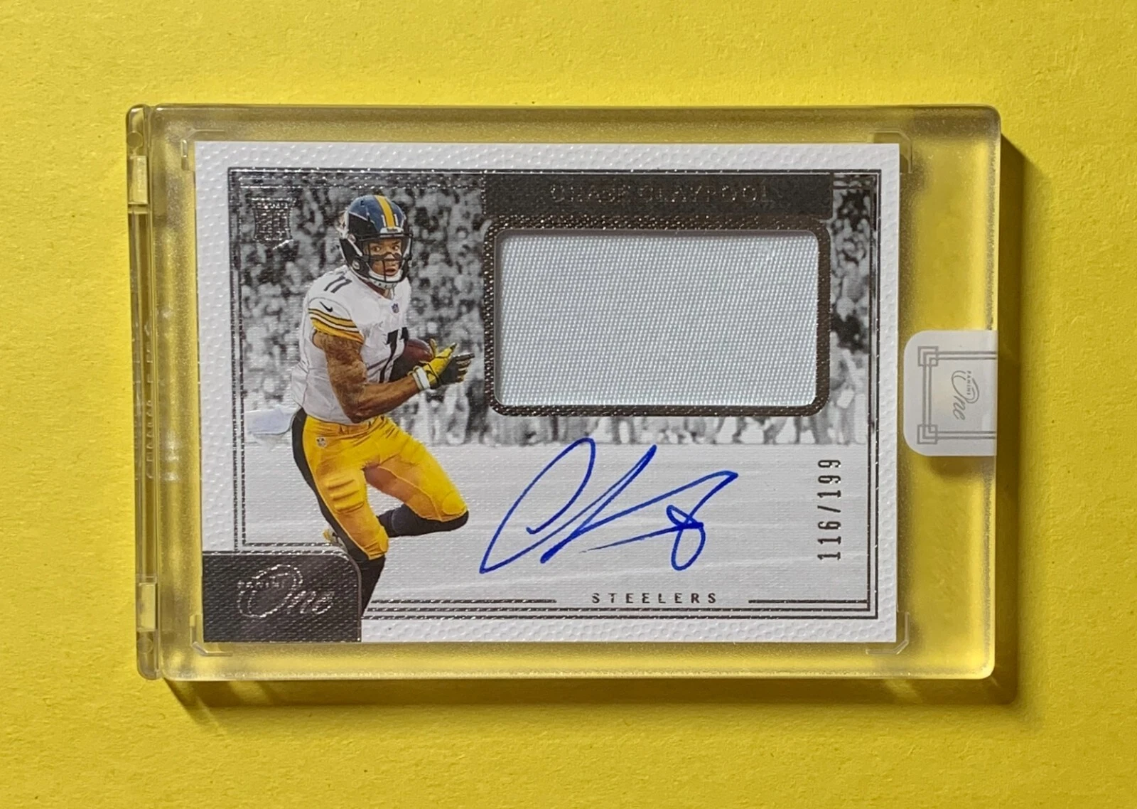 2020 PANINI ONE CHASE CLAYPOOL ROOKIE PATCH AUTOGRAPH /199 #20 STEELERS