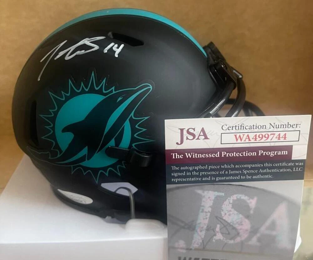 TRENT SHERFIELD DOLPHINS ECLIPSE SIGNED MINI HELMET JSA WA499744