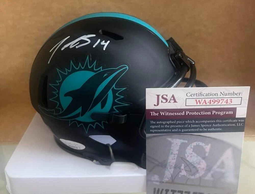 TRENT SHERFIELD DOLPHINS ECLIPSE SIGNED MINI HELMET JSA WA499743