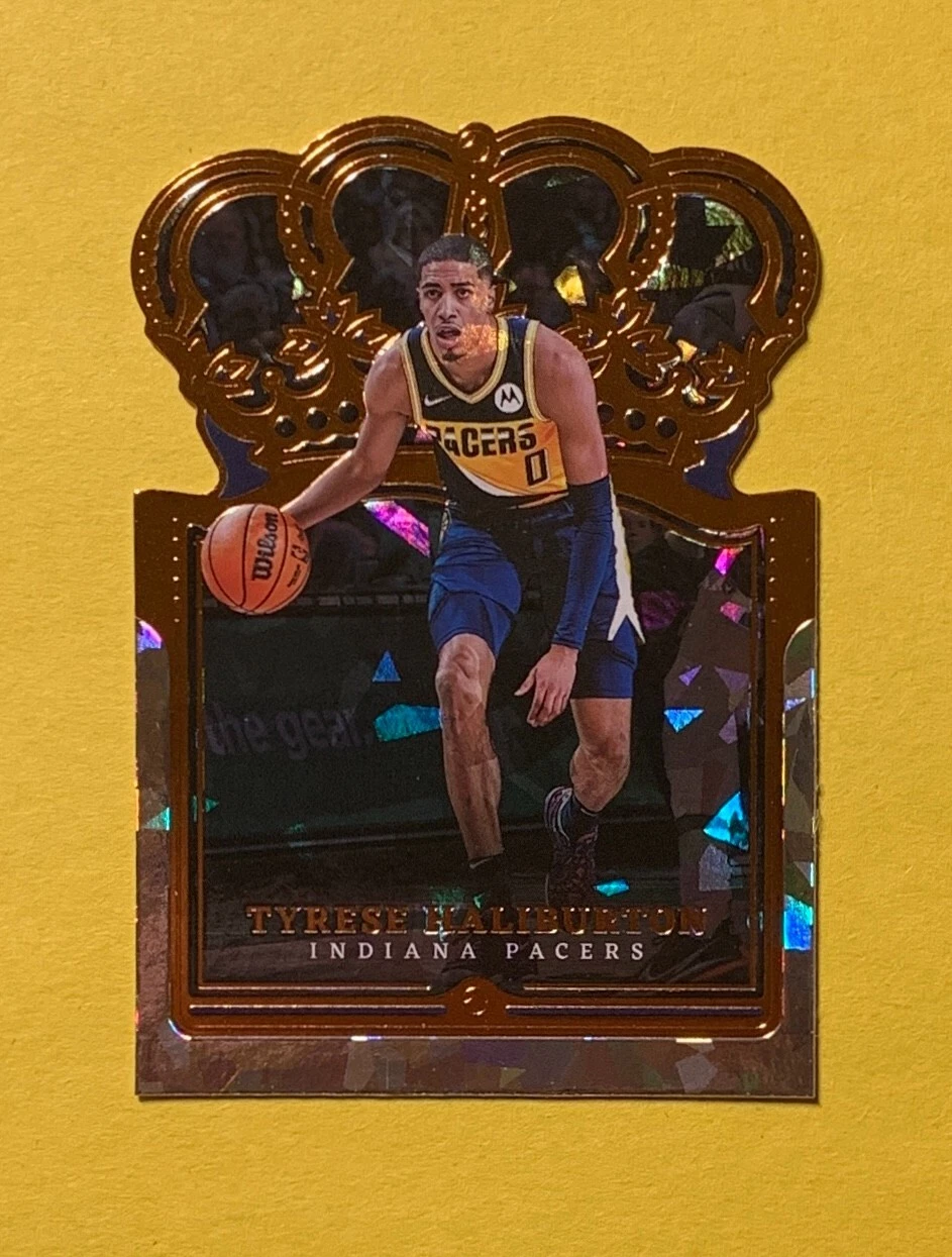 2021-22 PANINI CROWN ROYALE TYRESE HALIBURTON CRACKED ICE SP #76 PACERS