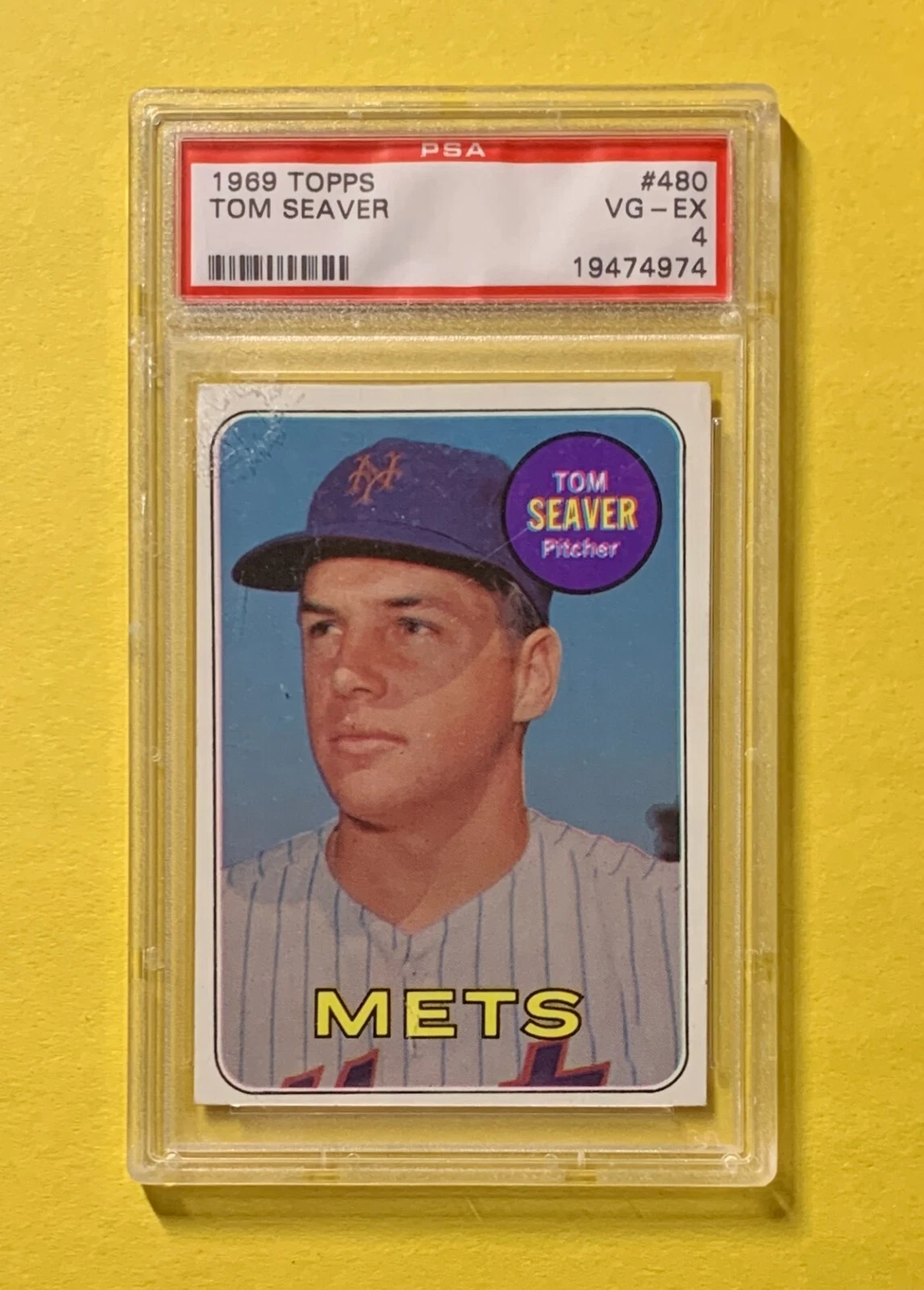 1969 TOPPS TOM SEAVER #480 PSA VG-EX 4 METS