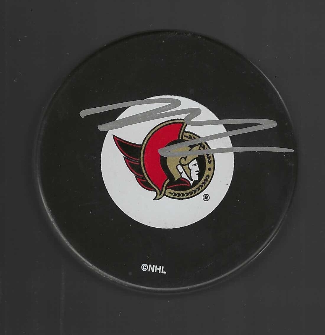 Jake Sanderson Signed Ottawa Senators Large Logo Puck
