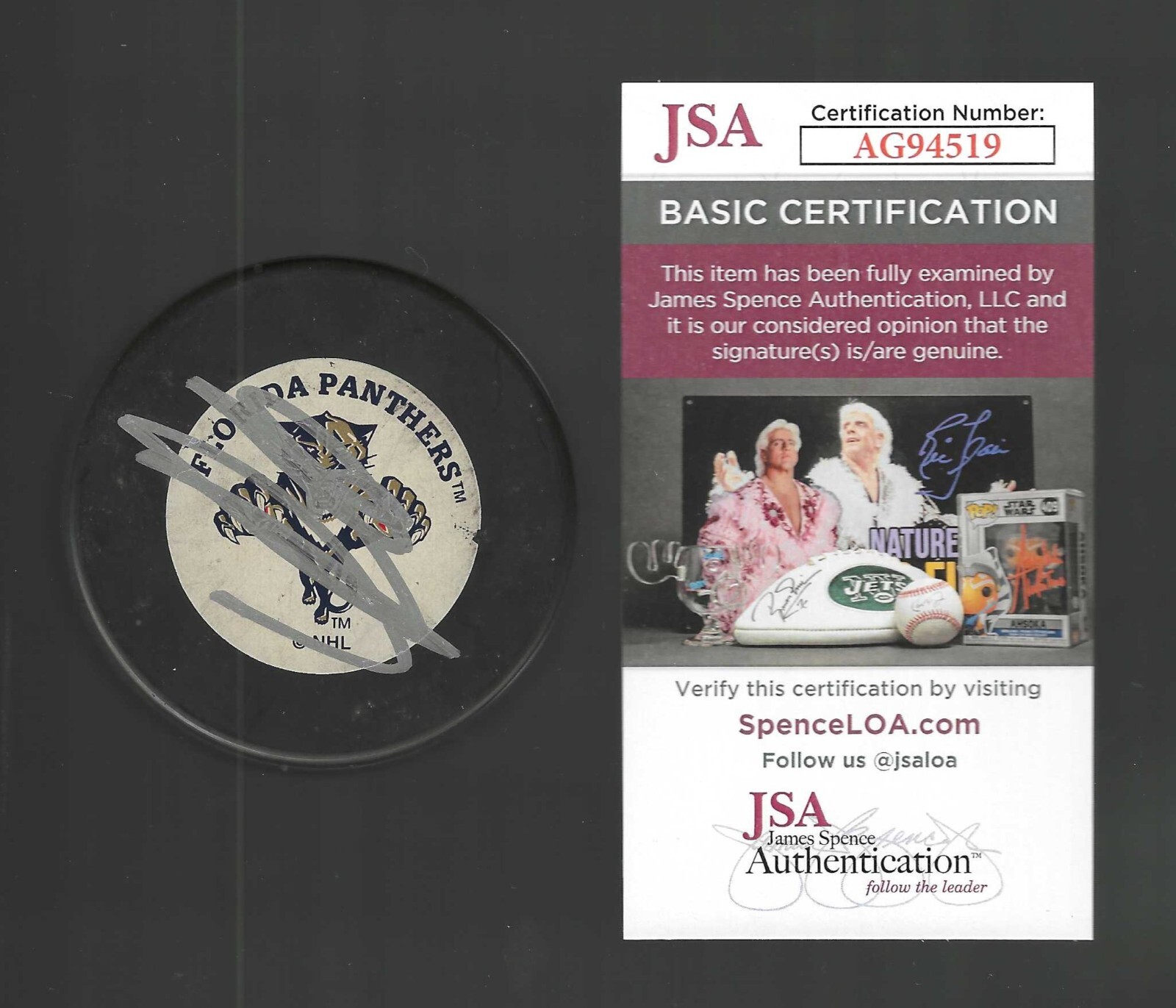 Aleksander Barkov Signed Florida Panthers Trench Puck JSA COA AG94519