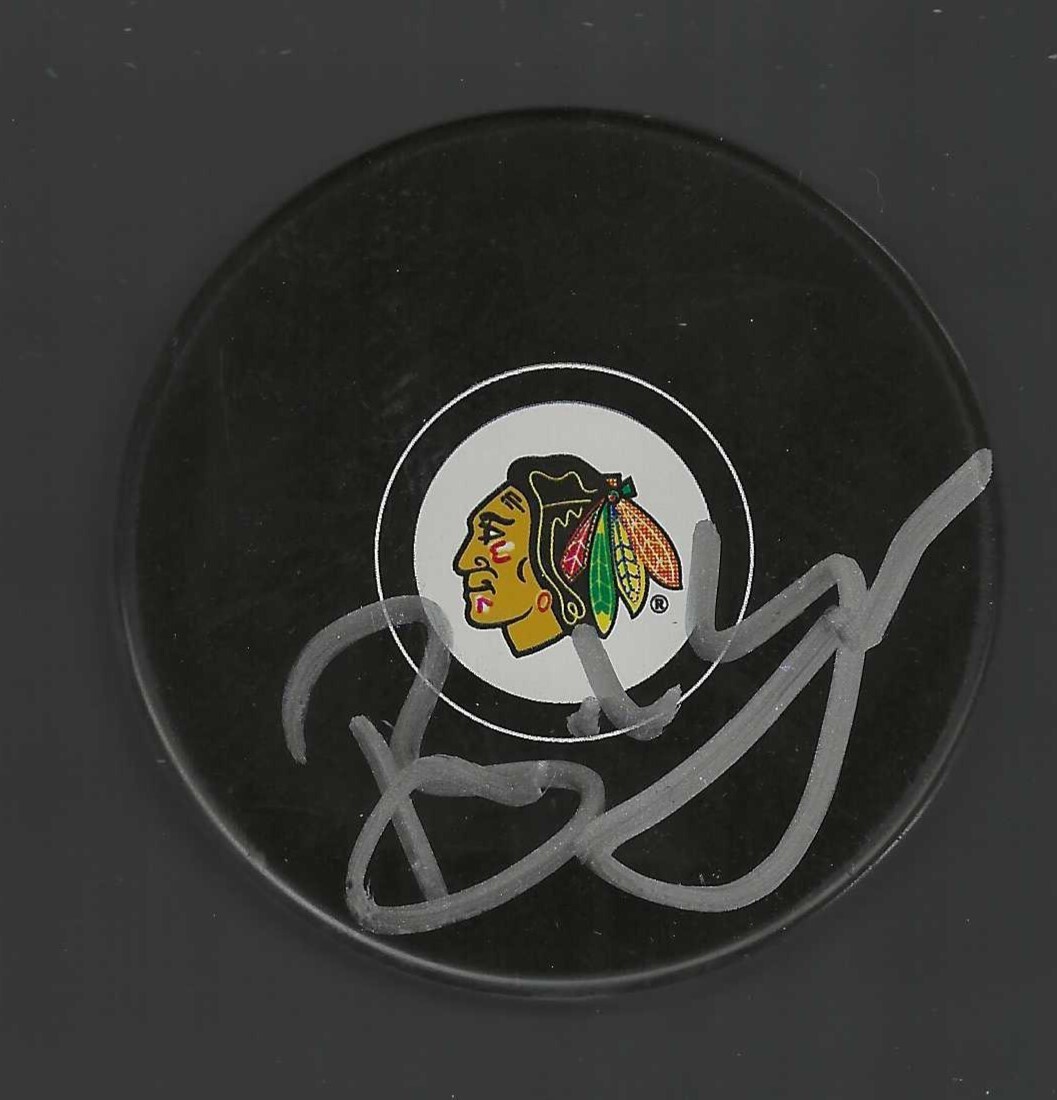 Brad Lauer Signed Chicago Blackhawks Puck