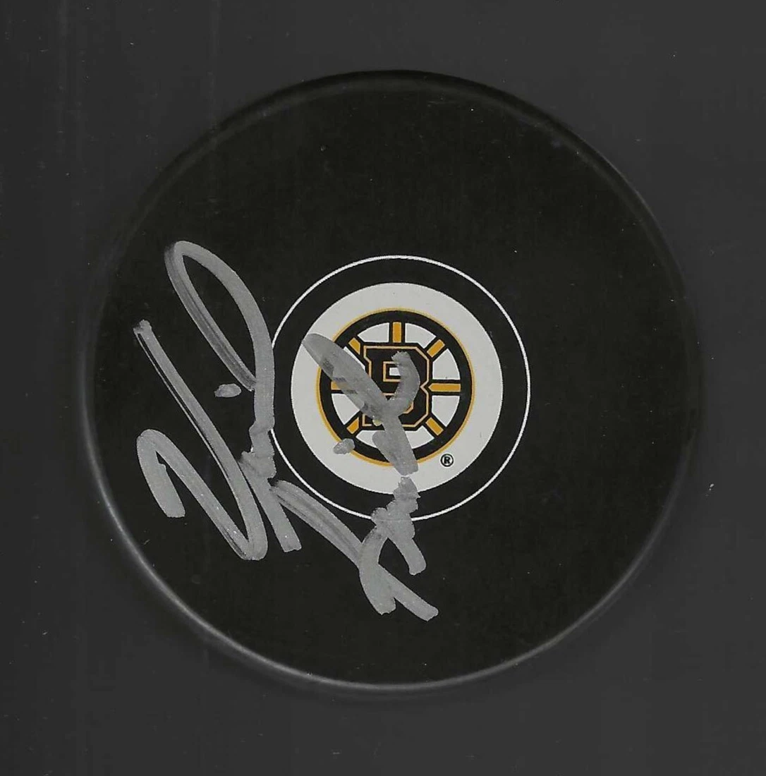 Vincent Riendeau Signed Boston Bruins Puck