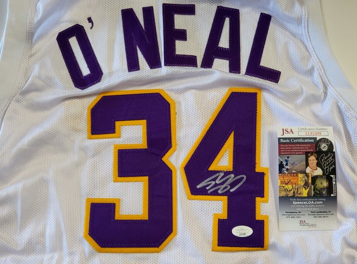 SHAQUILLE O'NEAL LAKERS SIGNED AUTOGRAPHED BASKETBALL CUSTOM JERSEY JSA #LL92498