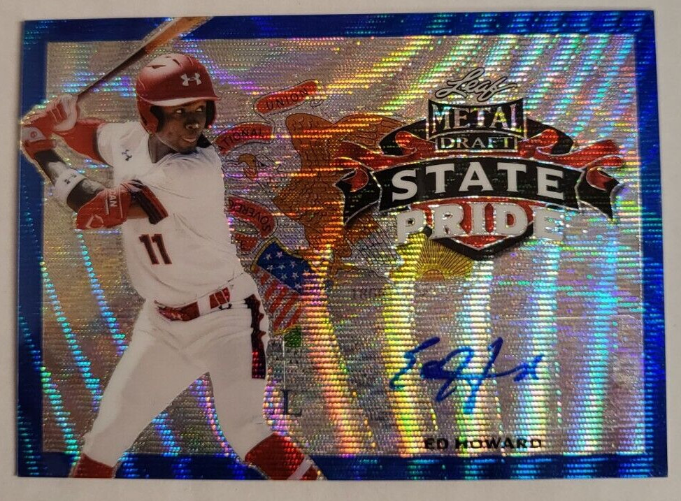 2020 LEAF METAL DRAFT  ED HOWARD CUBS STATE PRIDE AUTO 3/20 CARD