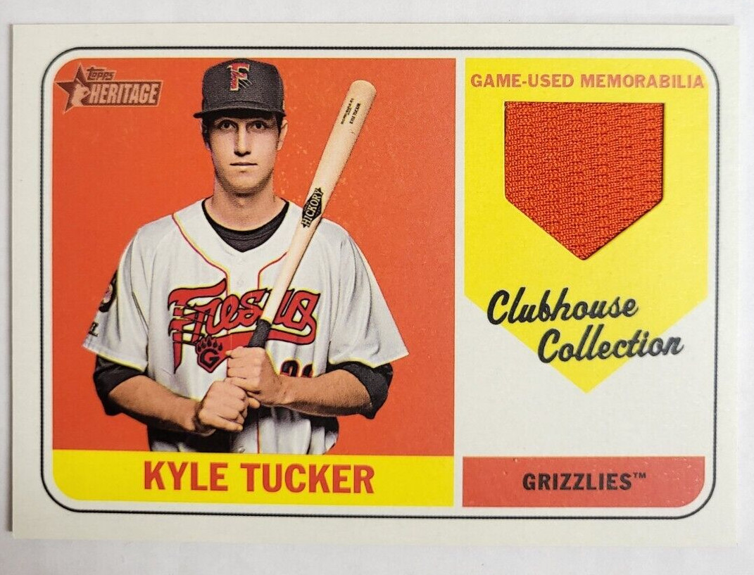 2018 TOPPS HERITAGE KYLE TUCKER CLUBHOUSE COLLECTION CCR-KT BASEBALL RELIC CARD